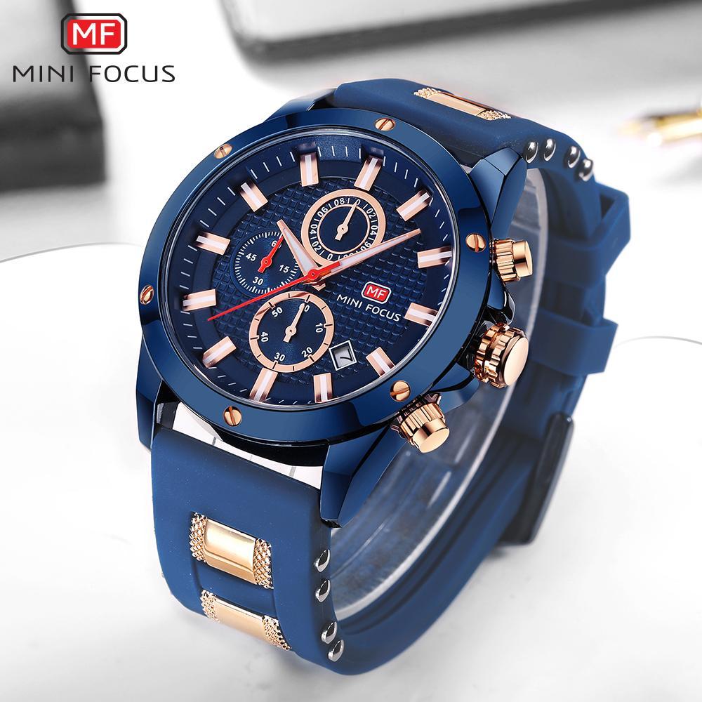 Reloj Quartz Oro Impermeable Blue